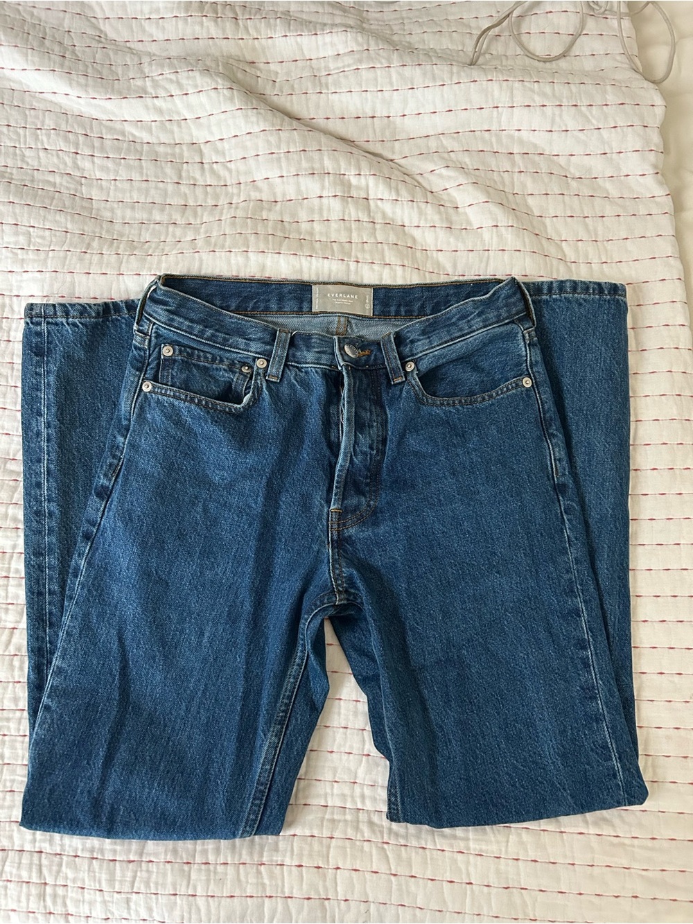 Everlane Blue Straight-Leg Jeans